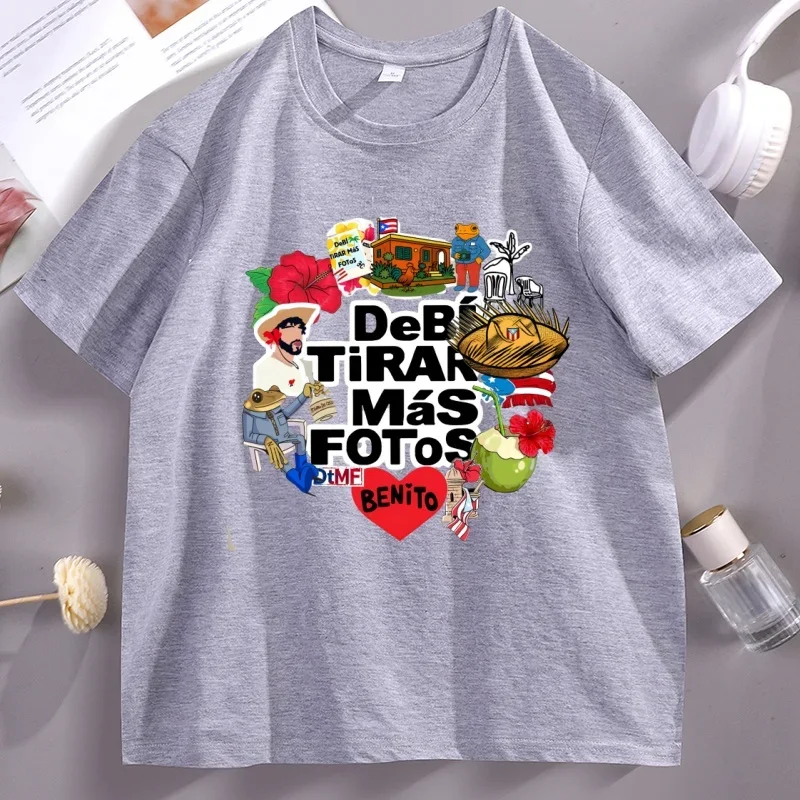 DTMF Collage Bad Bunny T Shirt Men Women Benito Bowl Tshirt Debi Tirar Mas Fotos Frog Nuevayol T-Shirt Mens Designer Clothes