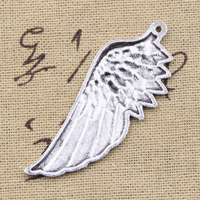 5pcs Charms Angel Wings 58x22mm Antique Silver Color Pendants DIY Necklace Crafts Making Findings Handmade Tibetan Jewelry