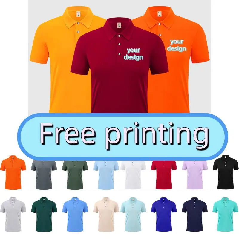 Men's Quick Drying 200g Solid Color Polo Shirt Personalized Custom Design Print Logo Diy Company Employee Work Clothes Work Top