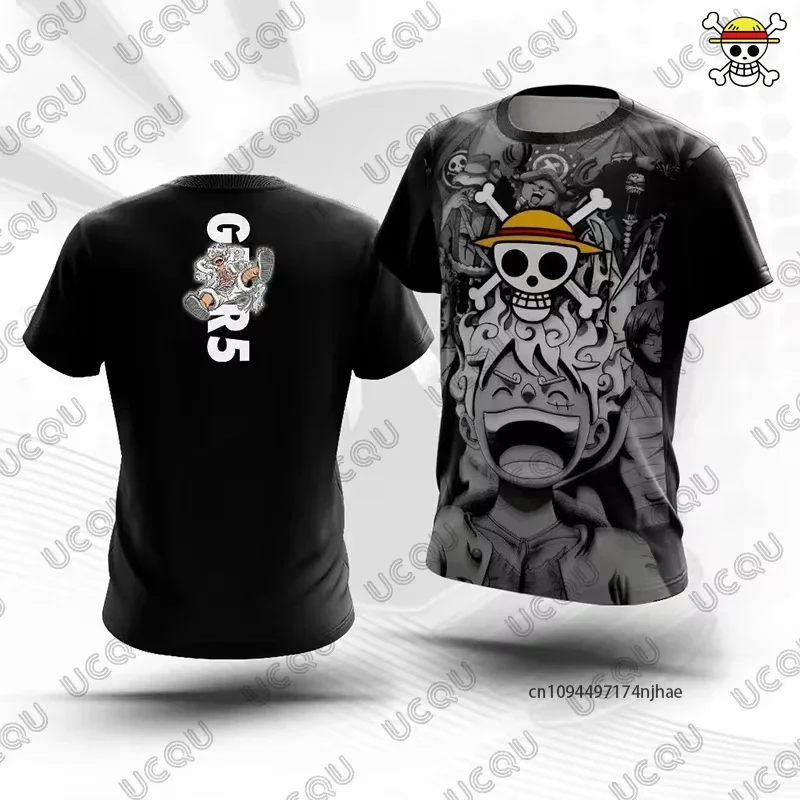 Sommer Herren Einteiler Sport-Trikot T-Shirt Luffy Nika Grafikdruck Anime Kurzarm Leichte Oberteile Kinder Jungen Kleidung