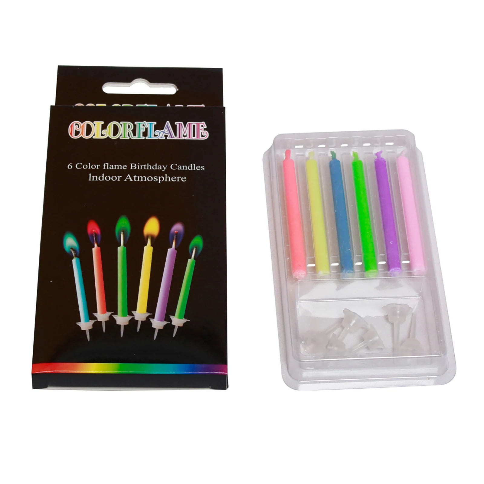 Color Frame Candles Novelty Decorations 6pcs/12pcs Super Bright Candles Environmentally Friendly Paraffin Wax for Party Festive