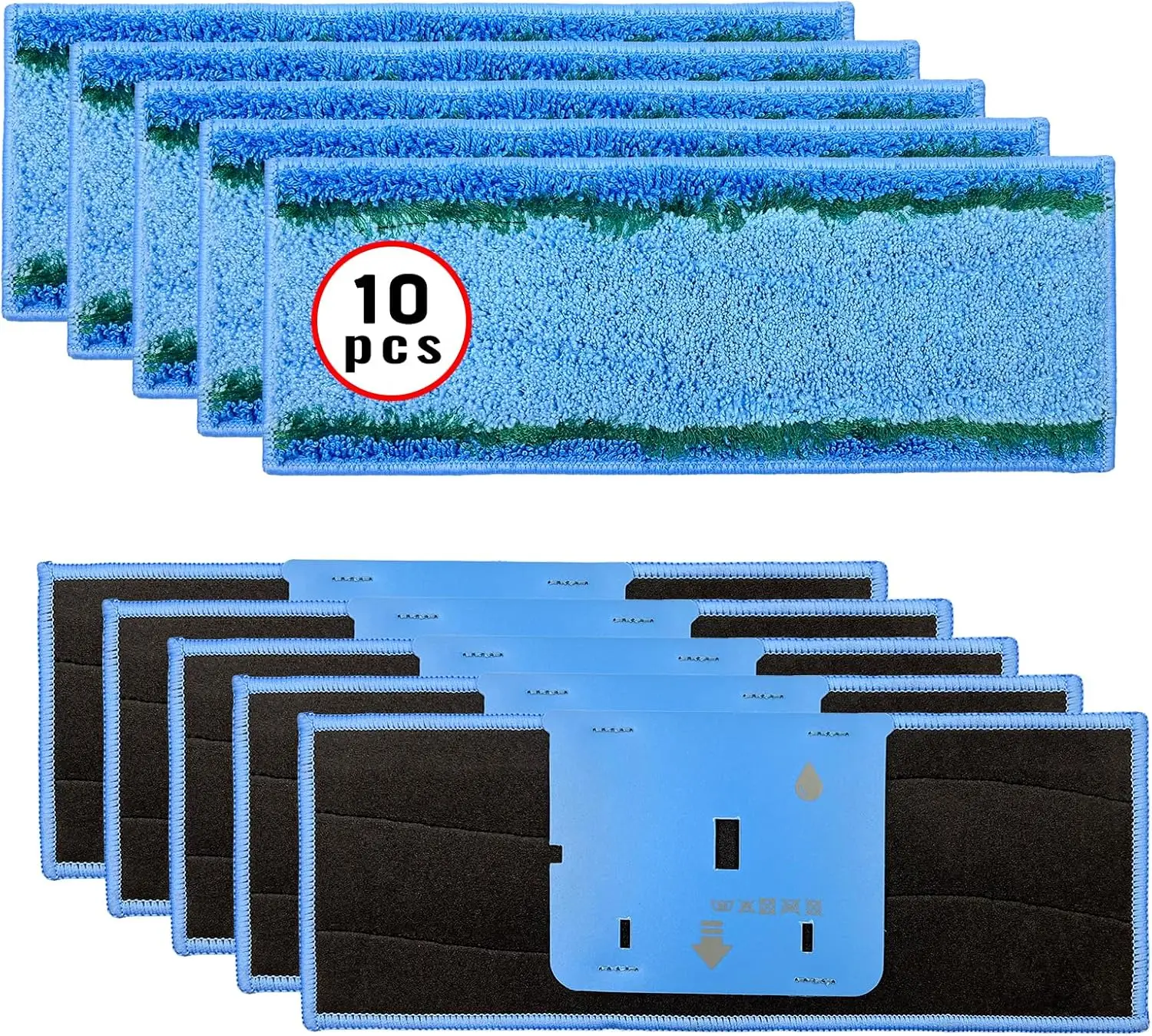 

10 Pack Washable Microfiber Mopping Pads for Robot Mops, Compatible with Various Models, Upgraded Design for Deep Cleaning