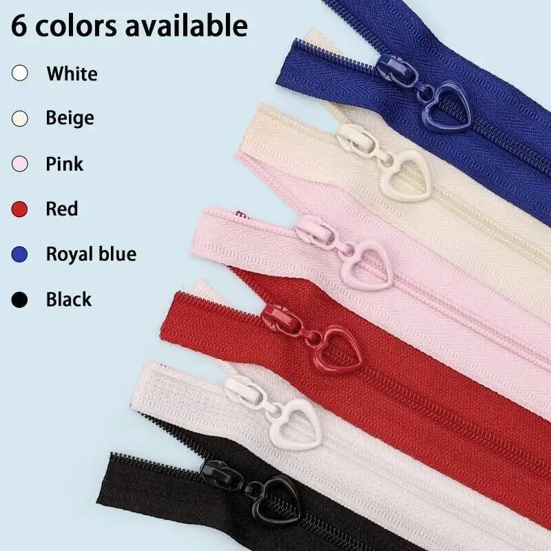 

1 Set=4.5m Zipper+10 Nylon Colored Zipper Heads, Home Sewing DIY Replacement Zipper Repair Pen Case Wallet Zipper Accessories