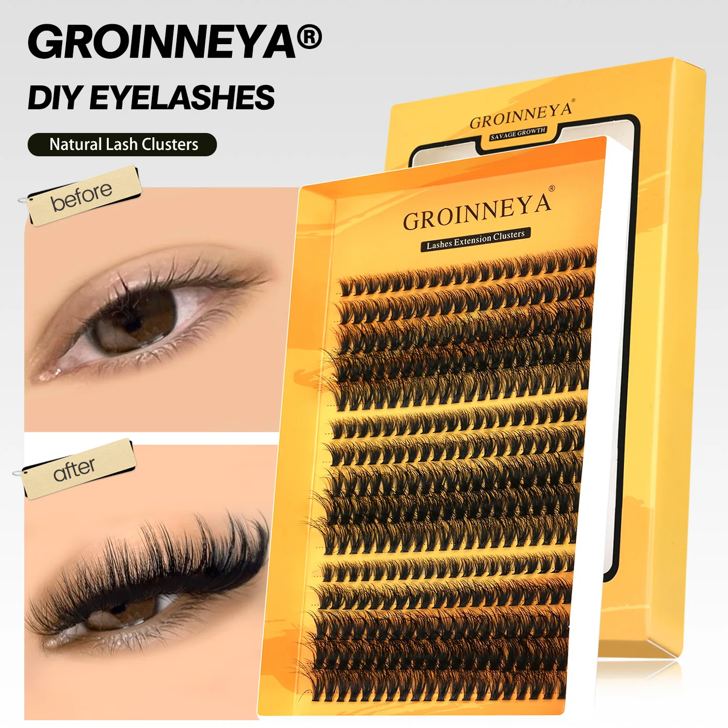DIY Eyelash Extension C Curl Long Individual Lashes, Mixed Tray
