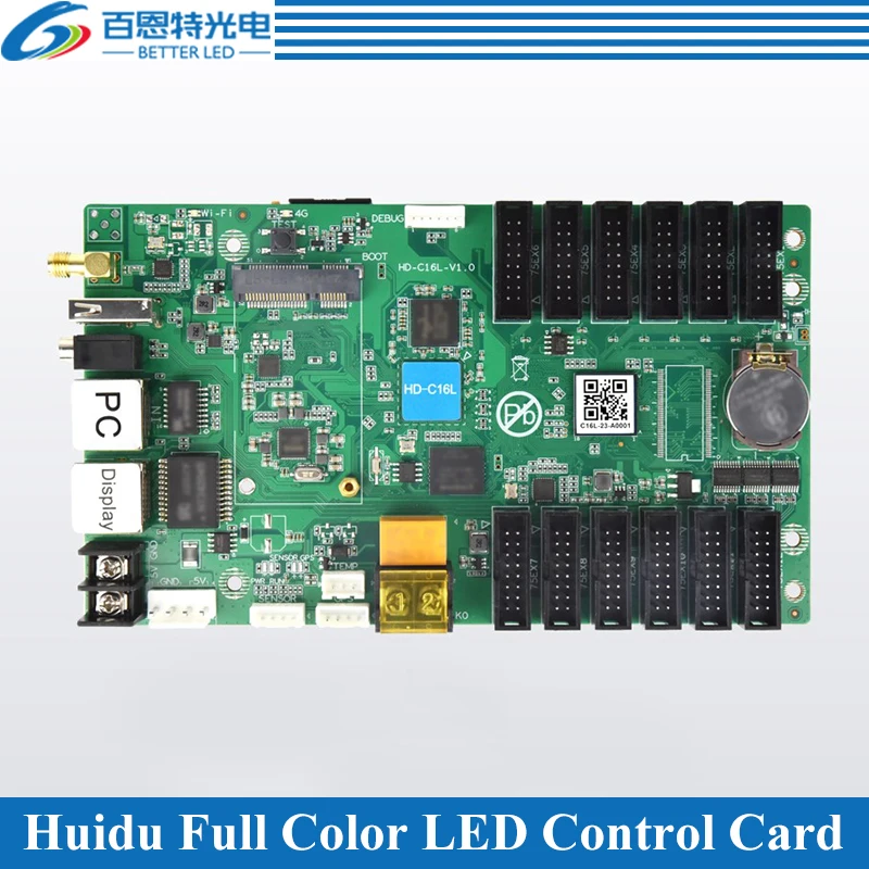 

Huidu HD-C16L With WiFi 12xHUB75E Support Max 650,000 Pixels Full Color LED Display Control Card