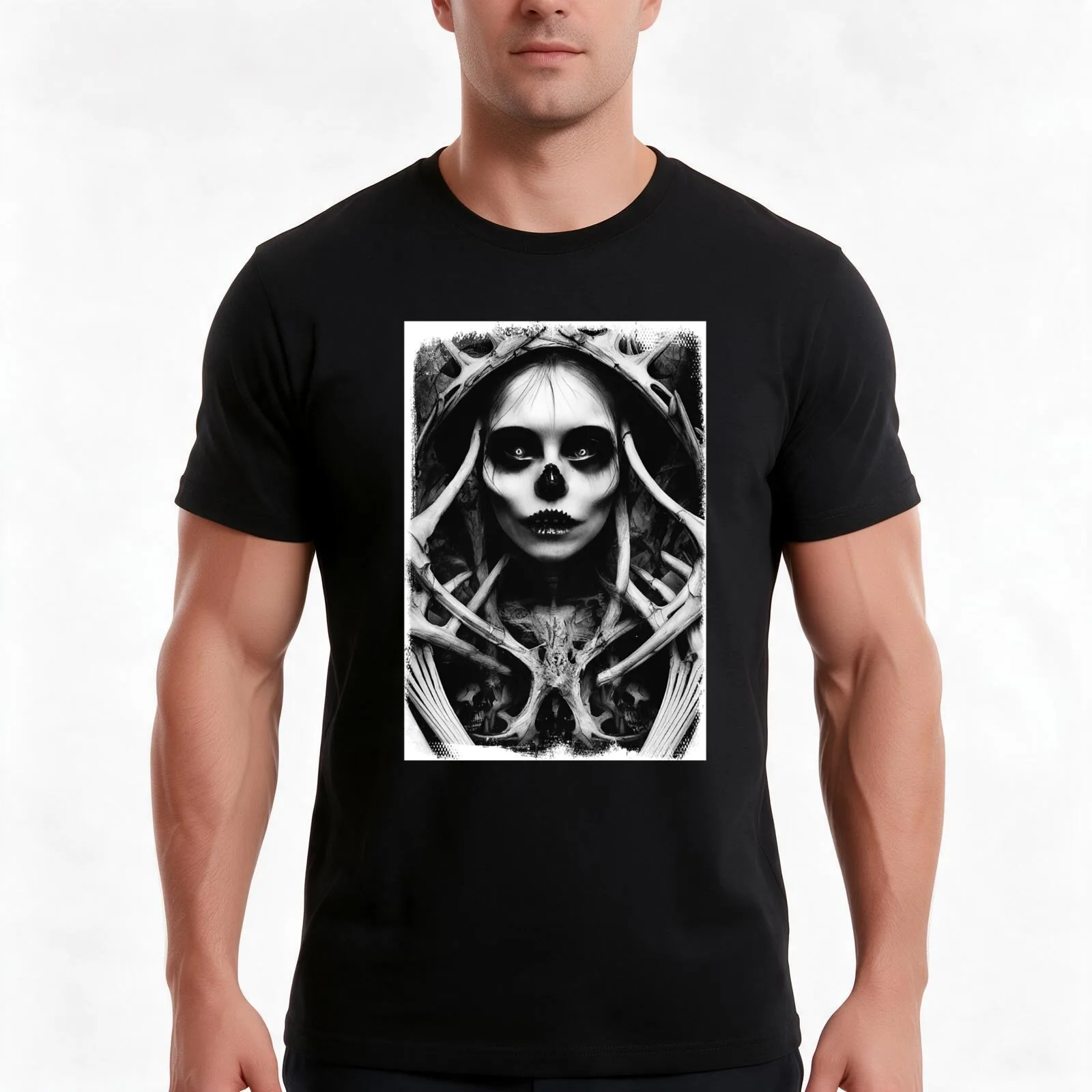 Alice im Wunderland im gruseligen Horror-Design im HR Giger-Stil T-Shirt Summer Casual Cotton Tee Oversized Streetwear Tops