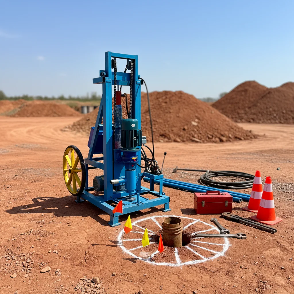 150m Compact Electric Motor Drilling Machine Specialized Farm Drill Mini Earth Auger Portable 380V Max.150m Competitively