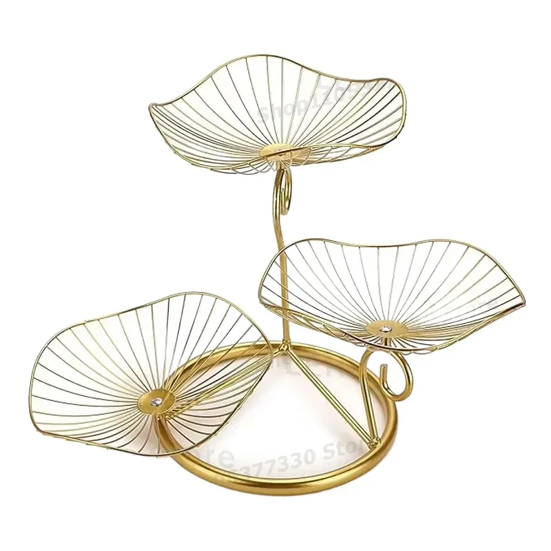 Modern Three Layer Aluminum Fruit Basket Decorative Metal Storage Tray Sustainable Custom Color High Standard Craft for