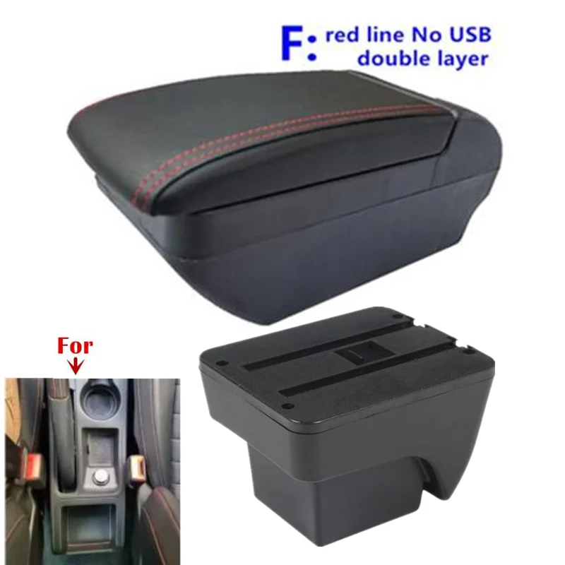 For SEAT ARONA Car Armrest Modification Multifunctional Double-Layer Storage Box with USB Charging Easy to Install Car Accessori image 3