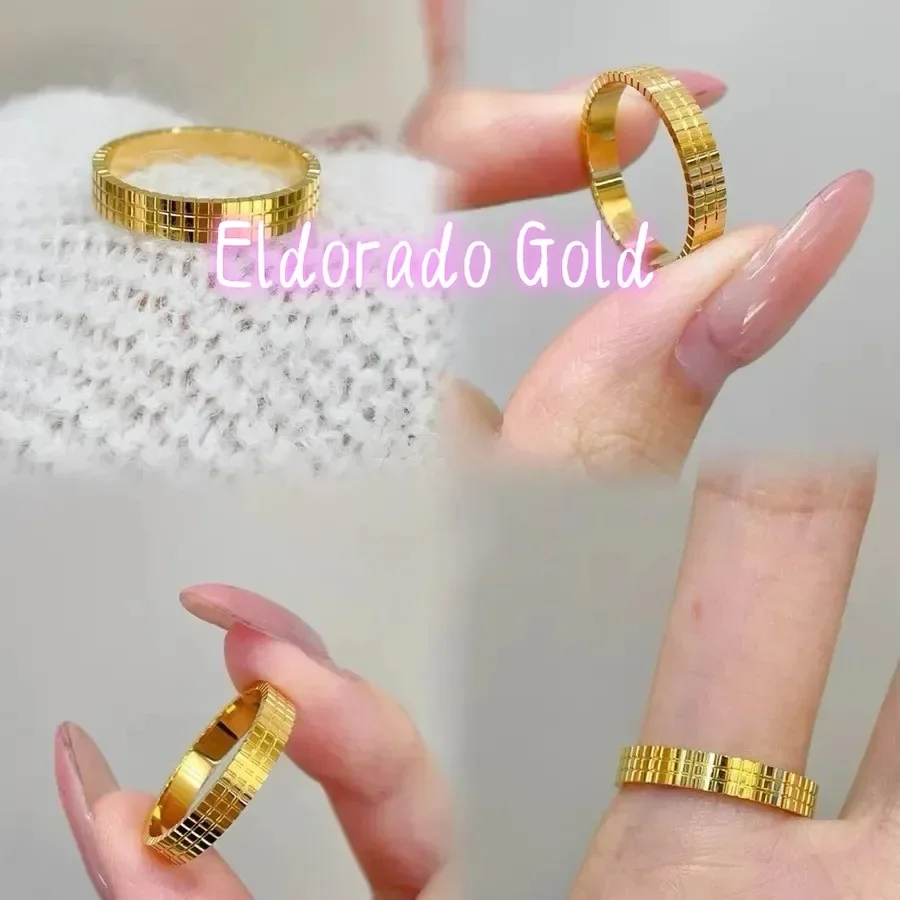 

Кольцо Eldorado Gold Luxury 24K 9999 из чистого золота, легкое, для пар, мужское и женское