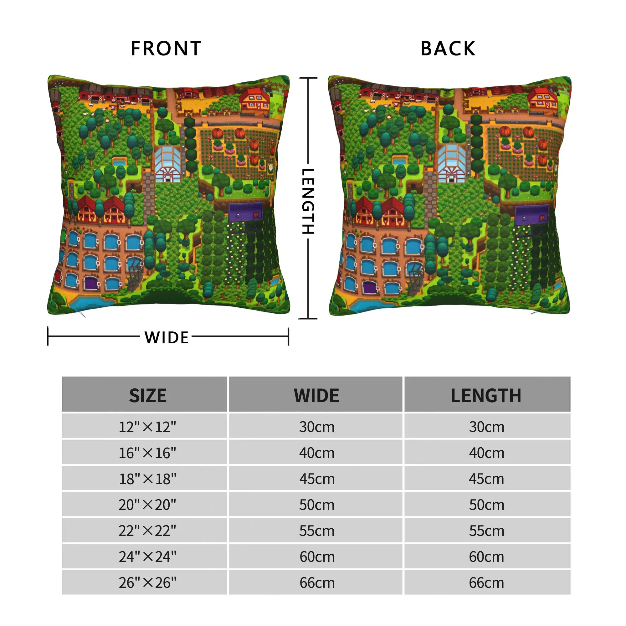 Pillow Case Stardew Valley Game Forest Farm Layout  Comfy  Pillow Cover For Office Car Home Decor Cute Funny Pillowcases