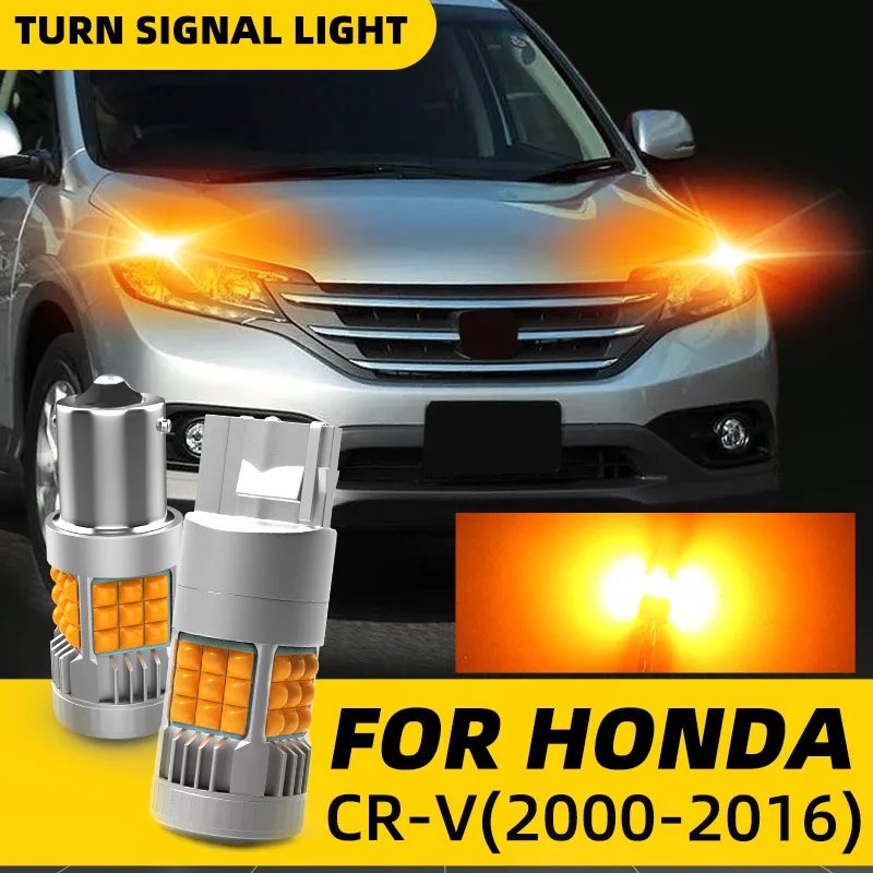 2×Car LED Turn Signal Lights Bulbs Amber Front/Rear Direction Indicator Bulb For Honda CR-V MK1/2/3/4 Th Gen RD RE RM 1995-2016