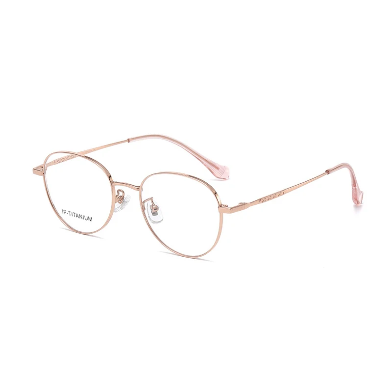 Titan-Brillengestell, klein, rund, optisch, für Studenten, trendig, für hochgradige Linse, austauschbare Myopie-Linse, Retro, Damen und Herren – Detail 10