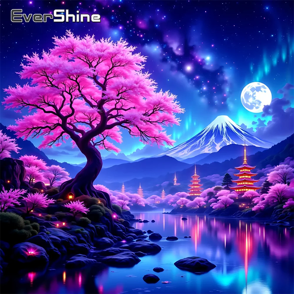 Evershine Baum Diamant Stickerei Landschaft Mosaik Berg Voll Platz Runde Diamant Malerei Fluss DIY Neue Ankunft Kind Geschenk