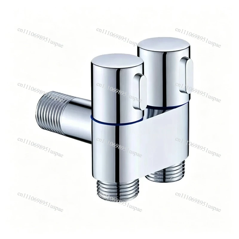 Toilet 1 in 2 Out Double Control Double Switch Angle Valve G1/2 Tee Filling Bathroom