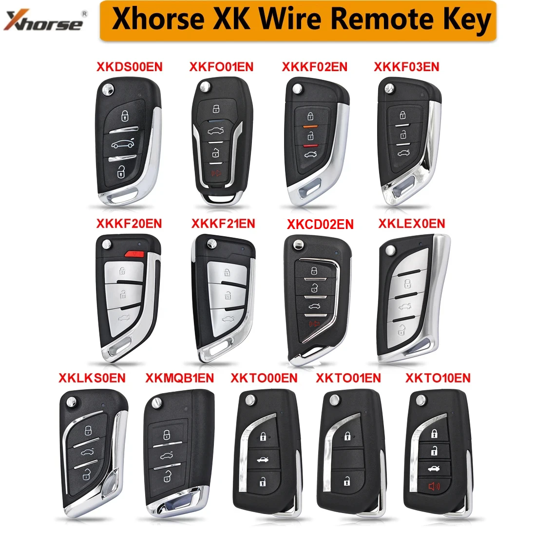 Xhorse XK سلك مفتاح بعيد XKDS00EN XKFO01EN XKKF02EN XKKF20EN XKKF21EN XKLEX0EN XKMQB1EN XKTO00EN لـ VVDI2