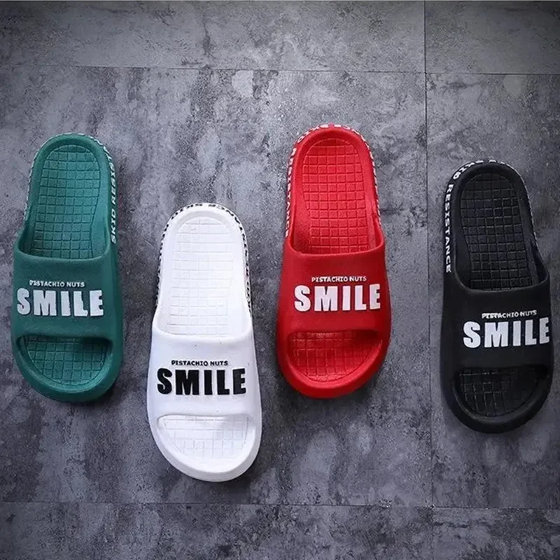 Summer Home Slippers Soft Sole PVC Indoor Bathroom Slides Sandals Casual Beach Unisex Platform Men Women House Shoes