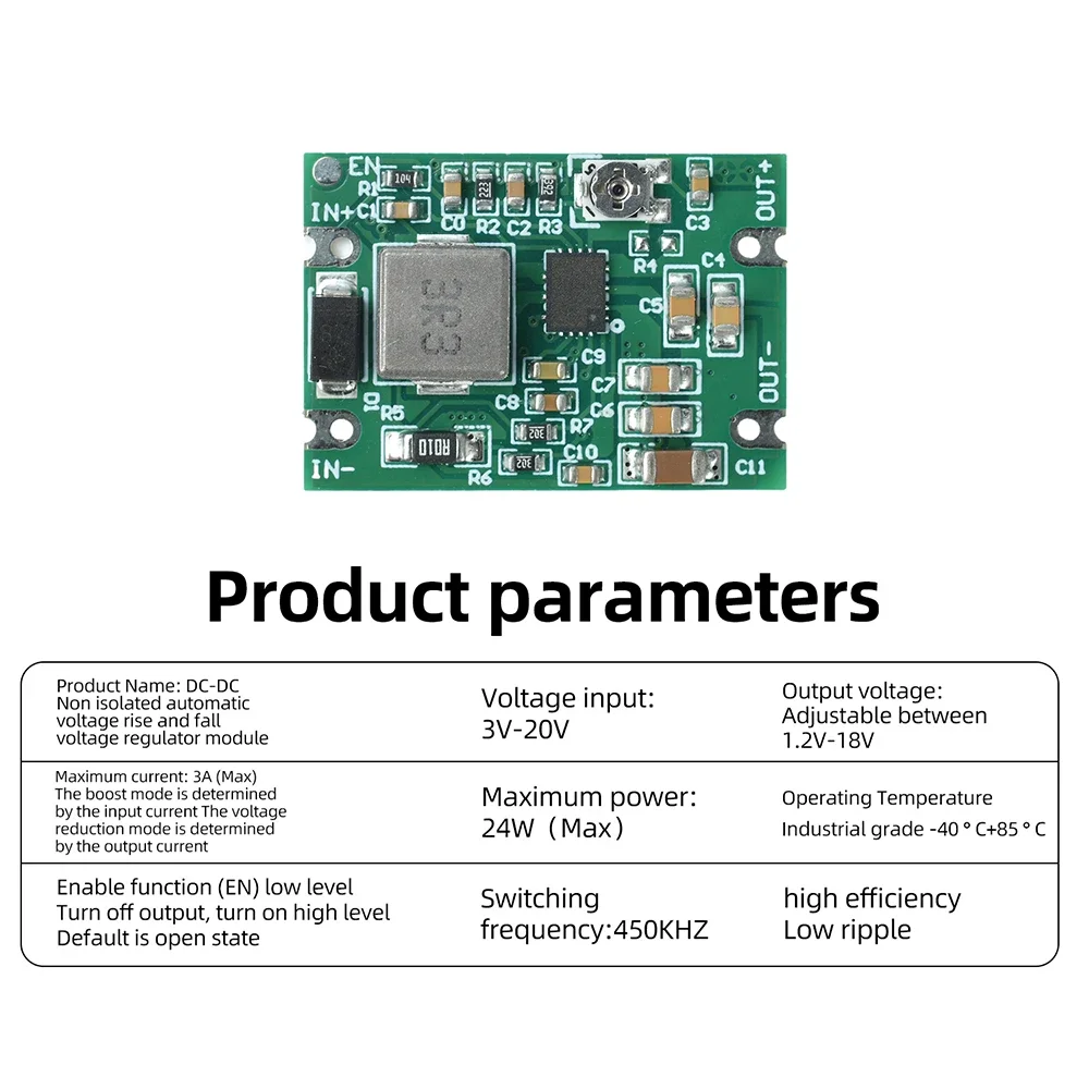 1-5 Stück Buck-Boost-Modul DC 3-20V auf 1,2-18V Spannungsregelung Stromversorgung für Solarpanels Lithiumbatterie mit Strombegrenzung – Detail 8