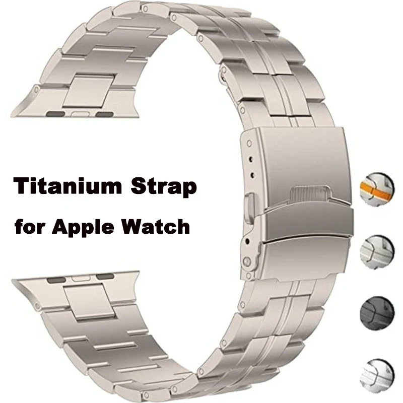 

Титановый ремешок для Apple Watch Series 11, 10, 42 мм, 46 мм, для Iwatch Ultra3, 49 мм, S9/8/7/6/5/SE3, 45 мм, 44 мм, 38 мм, аксессуар для умных часов