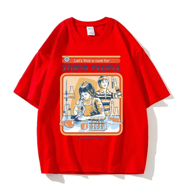 Casual Women T-Shirts Harajuku Casual Short Sleeve Cure for Stupid People Clothing Breathable Aesthetic Clothes Streetwear Tops