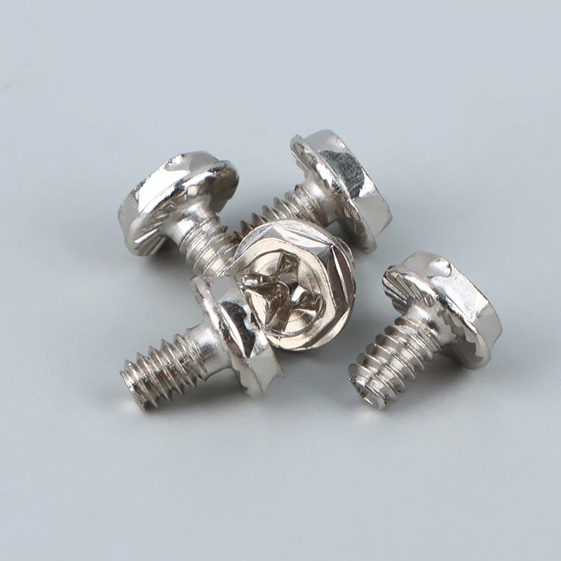 50PCS Toothed Hex 6/32 Computer PC Case Hard Drive Motherboard Mounting Screws For Motherboard PC Case CD-ROM Hard Disk Set kits