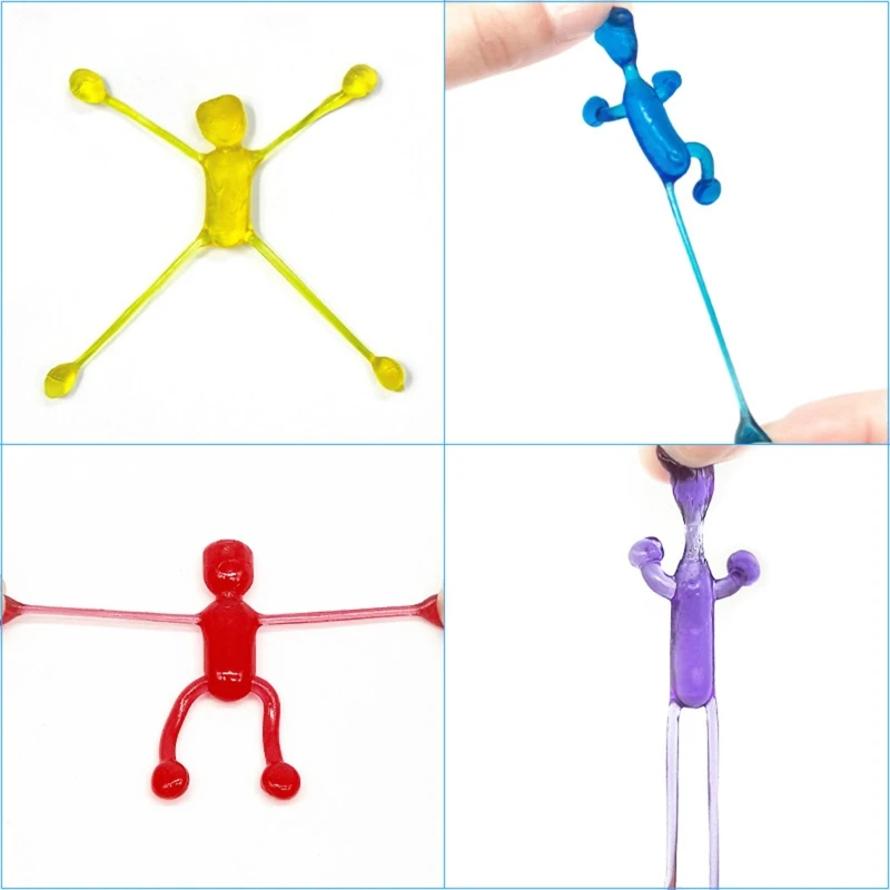 10Pcs/set Sticky Rolling Men  Window Crawler Men  Stretchy Wall Climbers  Funny Flexible Climb Men Sticky Wall Toy Kids