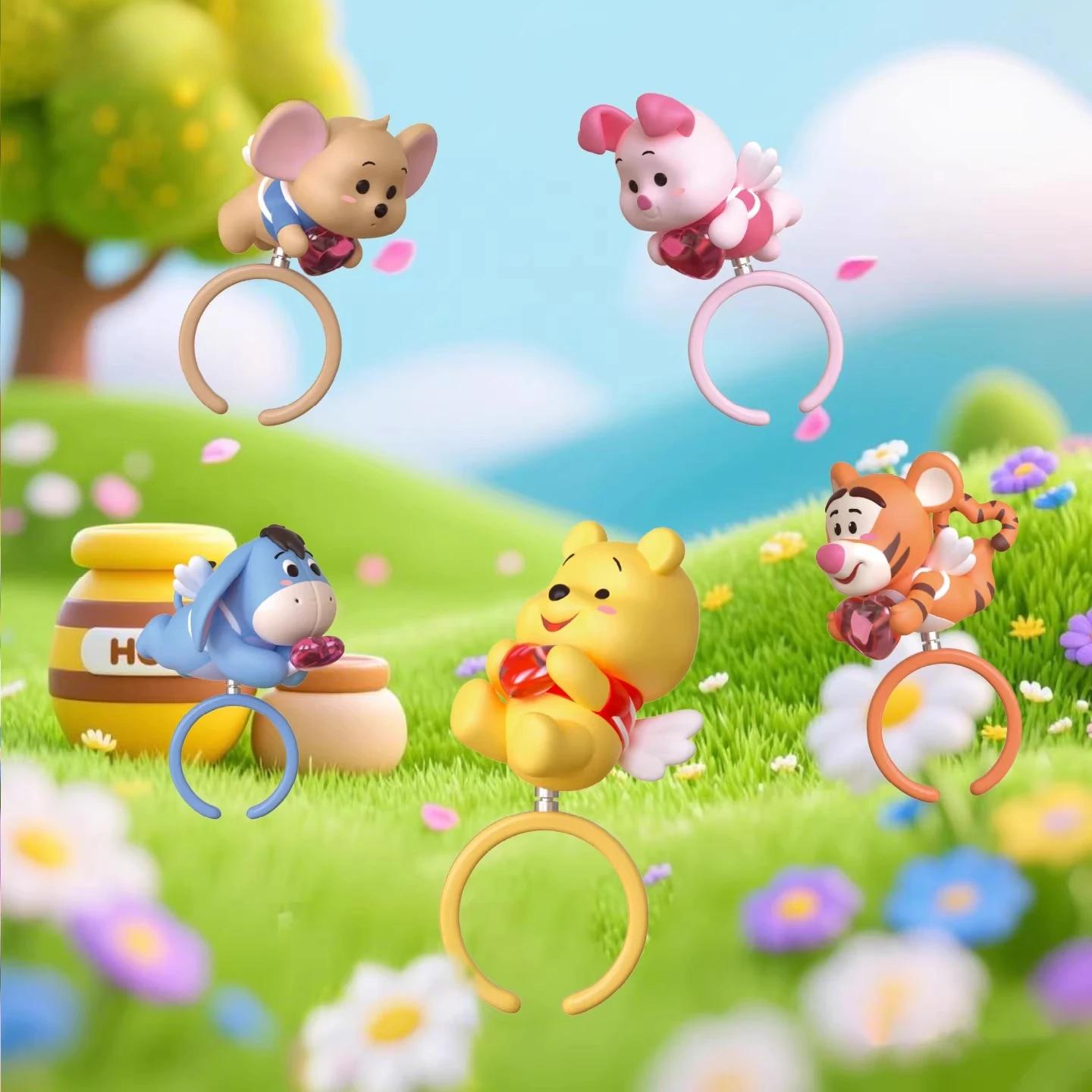 

Disney Winnie the Pooh Forest Little Angel Series Spinning Ring Blind Box Cute Cartoon Twist Ring Mystery Box Collection