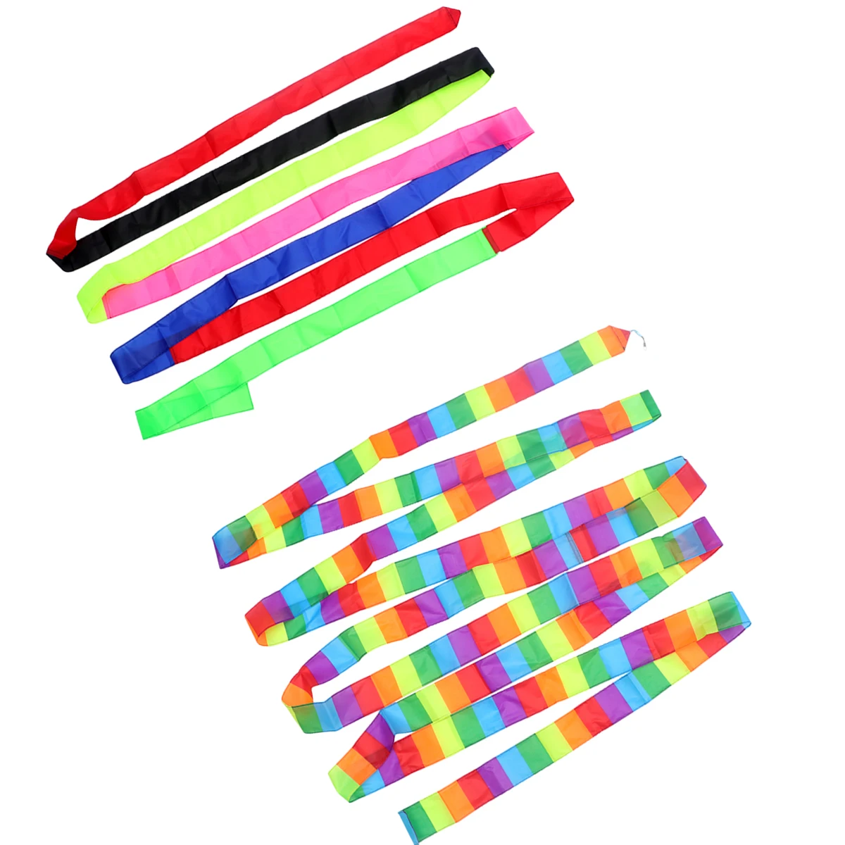 2 Peças de Cauda de Pipa Colorida Arco-Íris, Longa, Leve, de Tecido, Flutuante, Acessório para Voo de Pipa ao Ar Livre