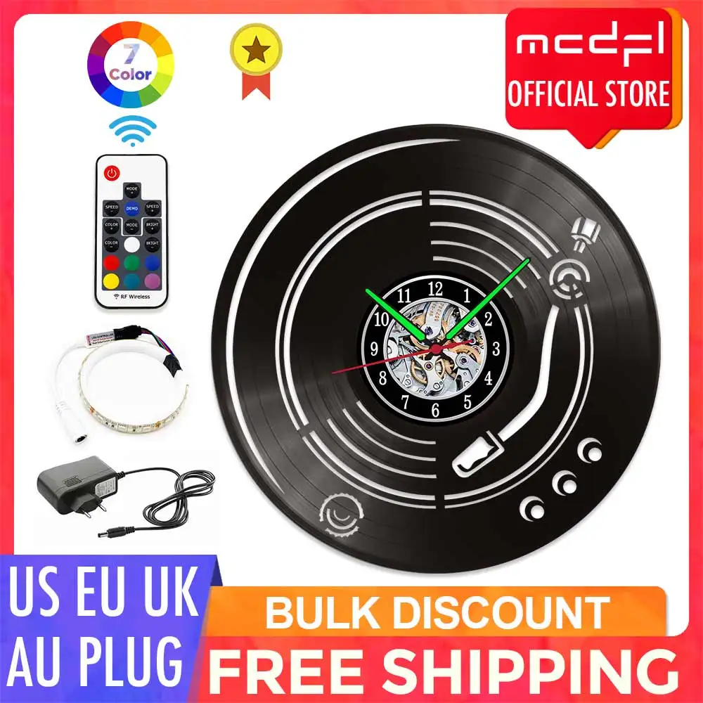 

MCDFL Vinyl Record Wall Clock Large Decorative Shabby Chic Design Nordic Living Room Hanging Home Decoration Decor Accessories