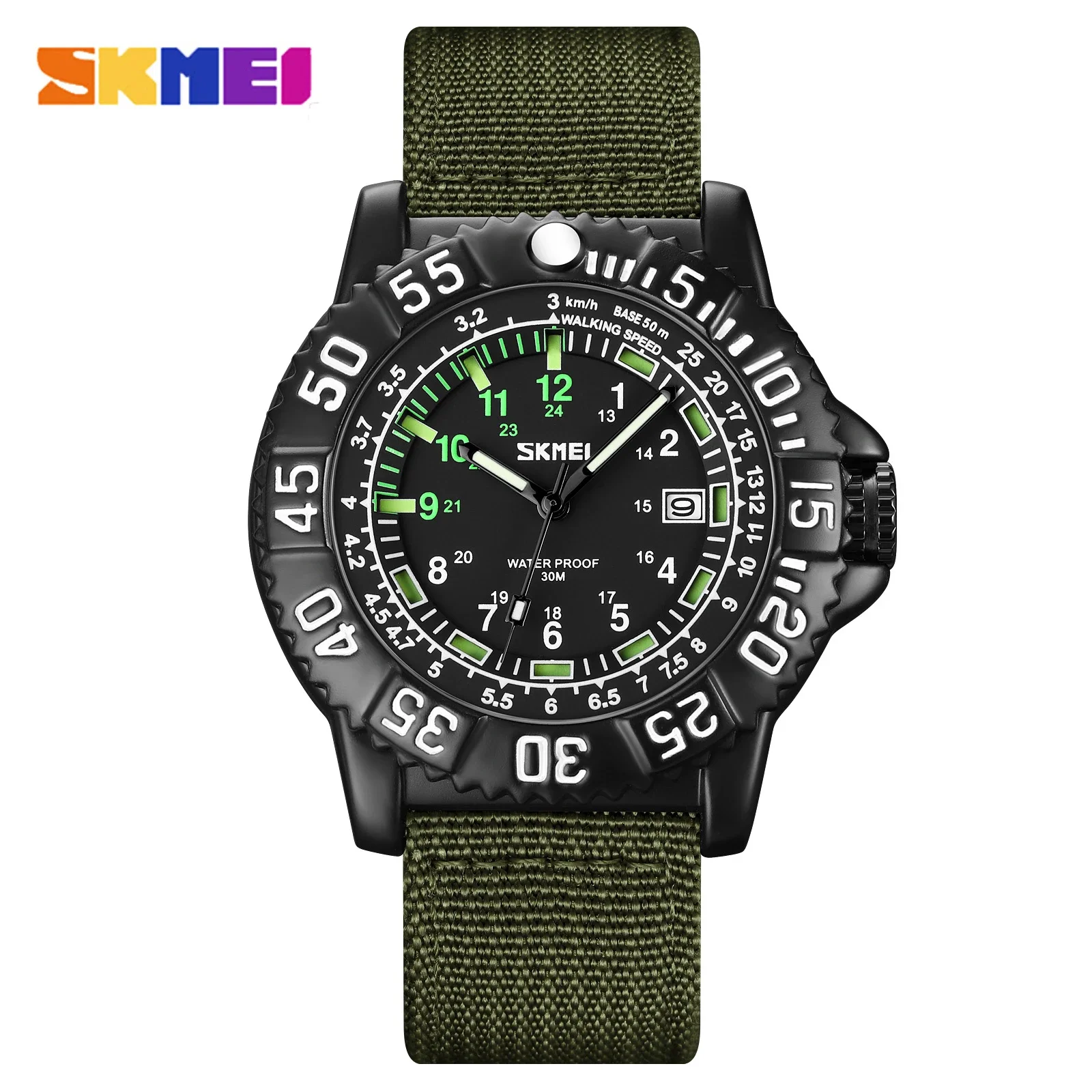 SKMEI 9281 Fashion Mens Waterproof Wristwatches Nylon Luminous Date Calendar Sport Men Quartz Watch Military Clock reloj hombre