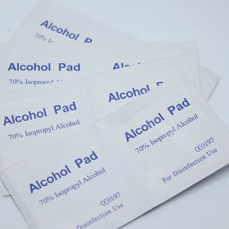 100pcs Swap Prep Pad Wet Wipe Alcohol Wipe for Antiseptic Clean Skin Care Jewelry Cell Phone Clean