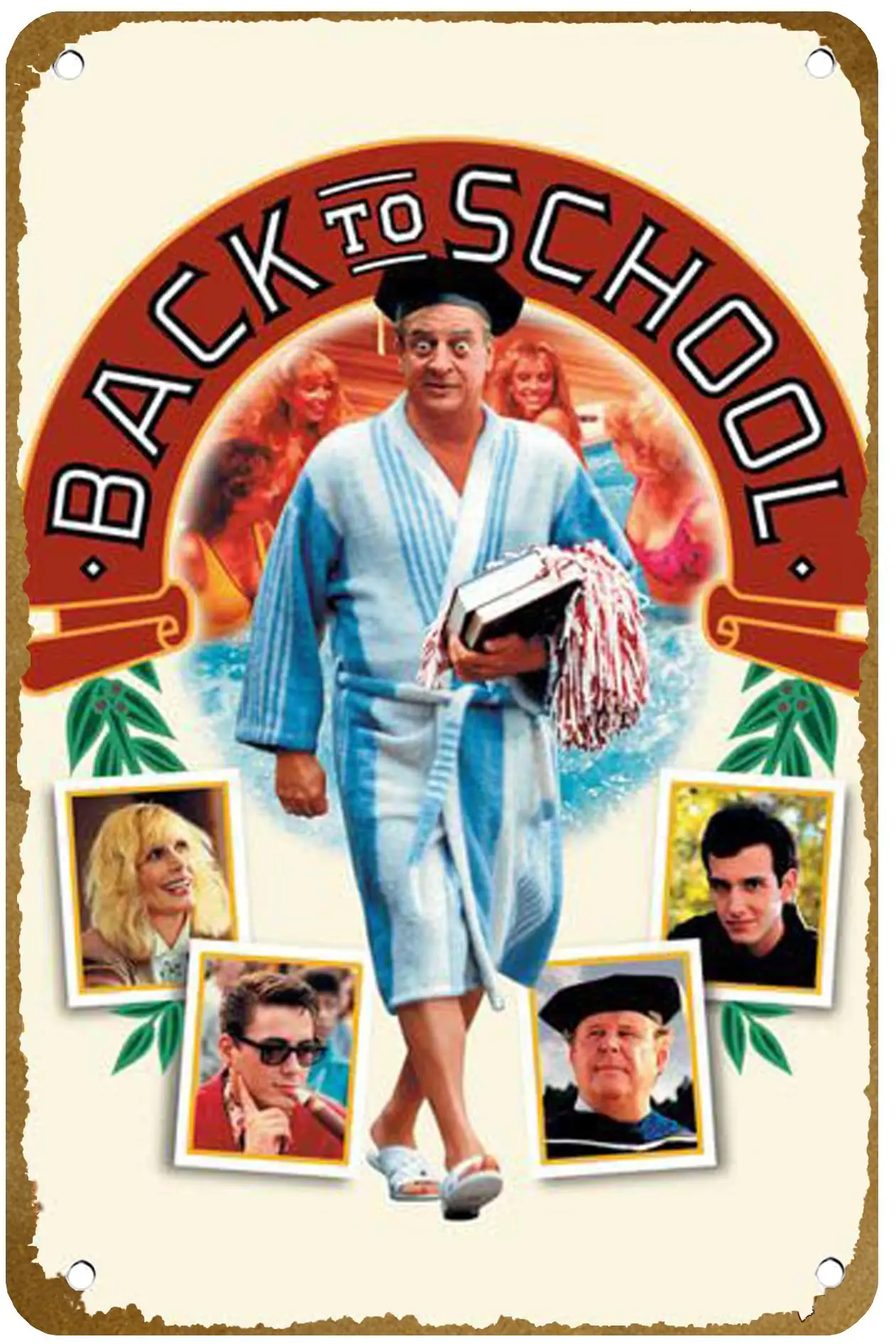 Back to School (1986) Film Poster Vintage Metal Tin sign Logo Family Club Bar Cafe Bedroom Art Wall Decoration Gift 8x12 inches