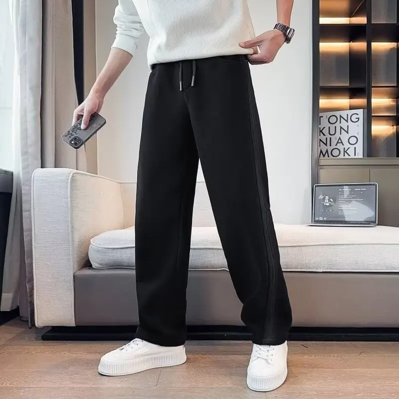 

Black Sports Pants Thin Fit Loose Fit Casual Sweatpants for Spring And Autumn Early Autumn New 2025