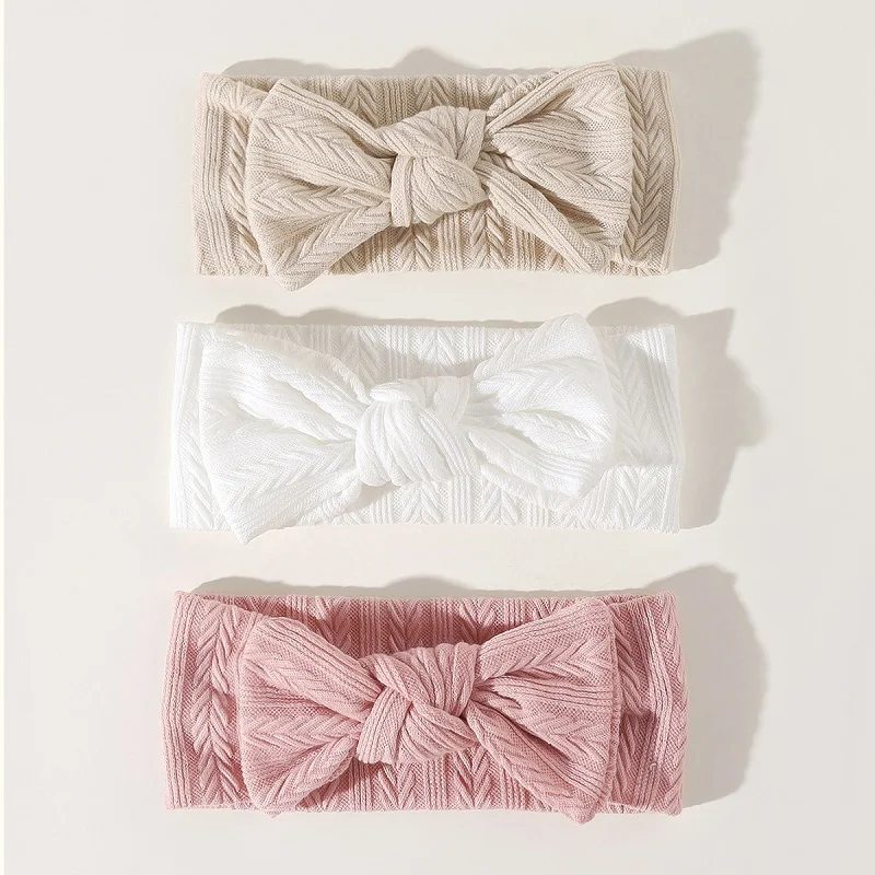 3pcs/set Knit Baby Headbands Bow Elastic Soft Headbands for Baby Girl Children Turban Infant Kids Hair Accessories HB292