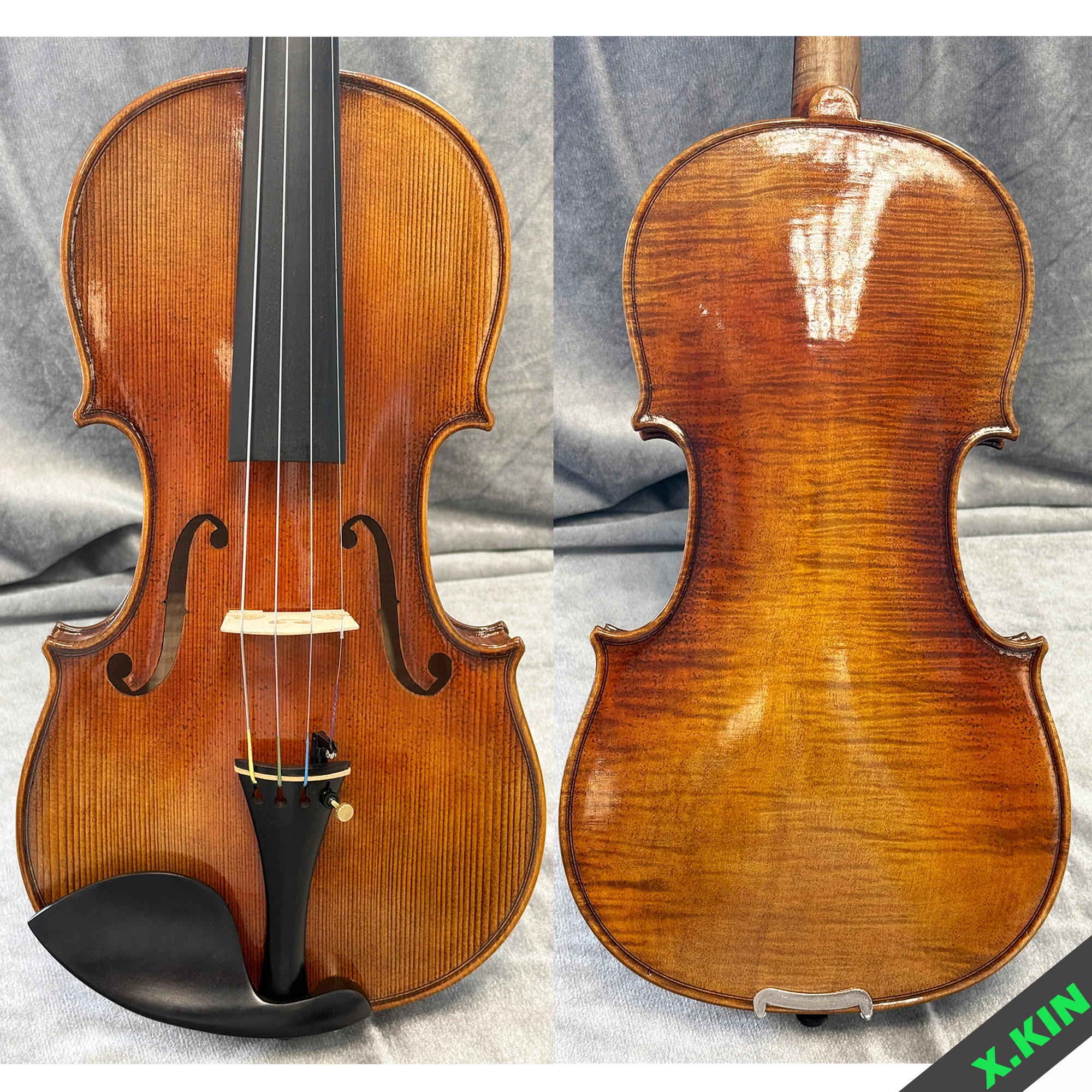 

Handmade Violin 4/4, Replica of the 1715 Stradivarius Violin Complete Set for Beginner Adult Outfit with Case Bow, for Students