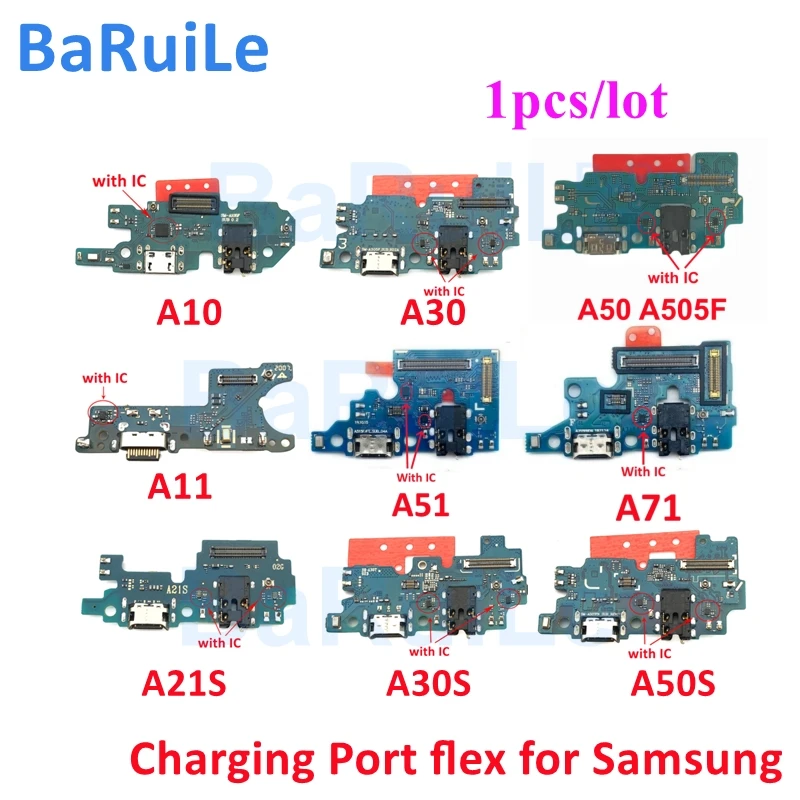 For Samsung A10 A30 A40 A50 A70 A12 A31 A51 A71 A21S A50S A22 5G USB Charger Port Jack Dock Connector Charging Board Flex Cable