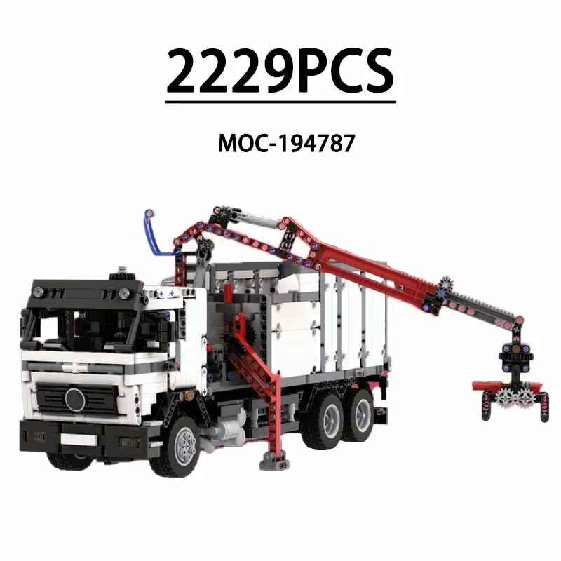 

Крючковый погрузчик для строительных блоков с крановым контейнером MOC- 194787 Сложные сборочные блоки, 2229 шт., рождественский подарок для детей