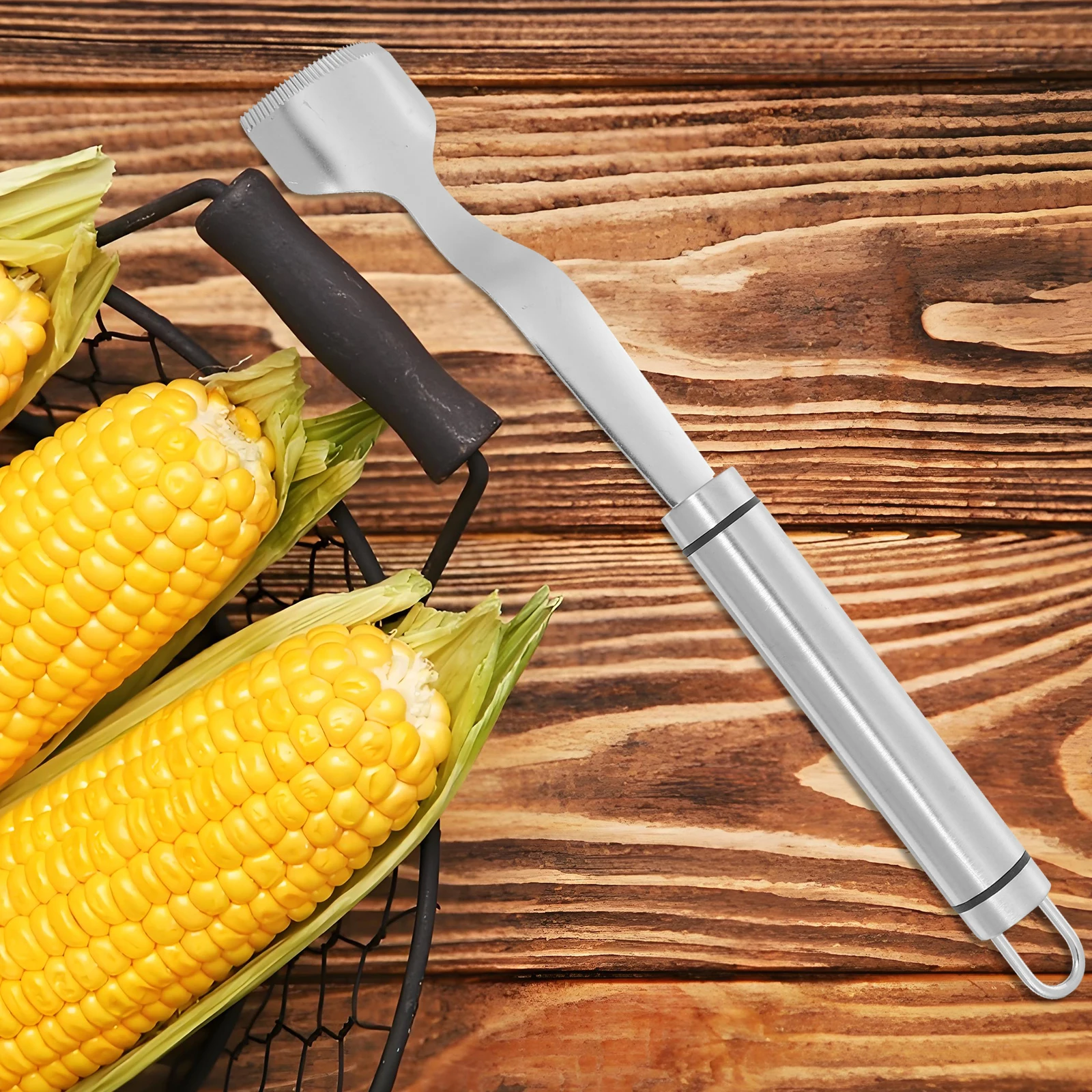 

Stainless Steel Corn Peeler Tool Stripper Kernel Remover Heavy Duty Efficient Manual Thresher Gadget For Home Kitchen Outdoor