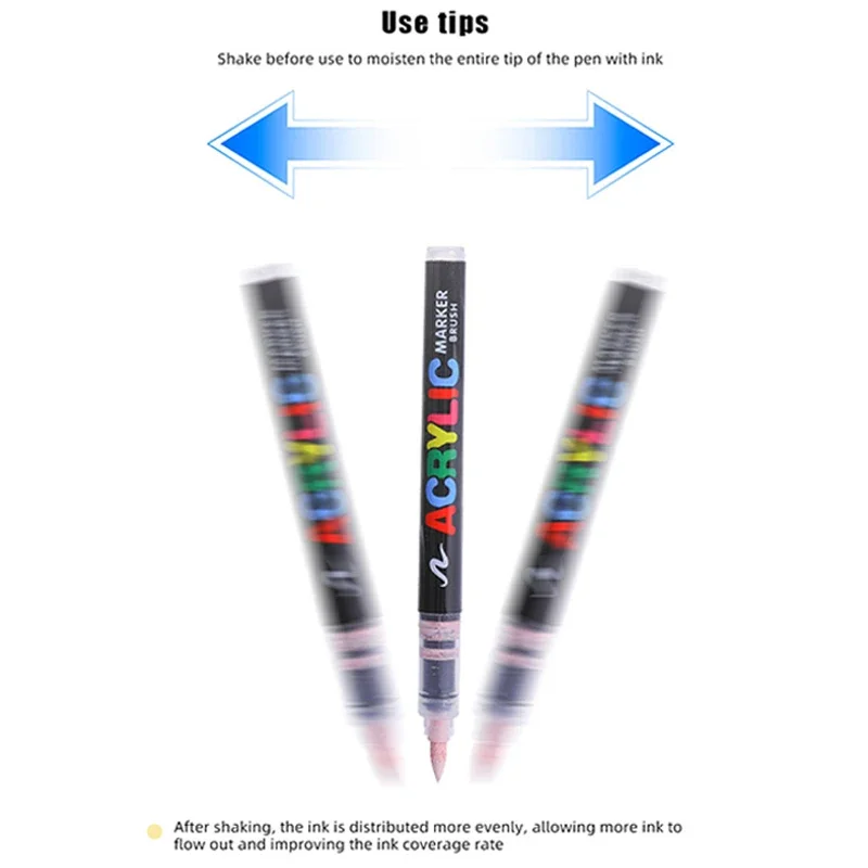 12-60 Farben Acryl-Marker, Malstifte mit weicher Pinselspitze, wasserfeste Farbstifte für Steinmalerei, Holz, Stein, Glas, DIY-Bastelarbeiten – Detail 8