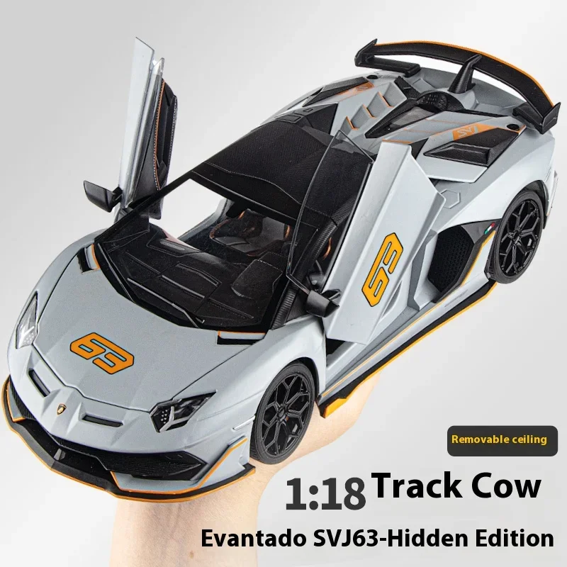 1:18 Lamborghini SVJ 63 Model Diecasts & Toy car Metal Model Sound and Light Car Toys Collectibles For Childrens Gifts G95