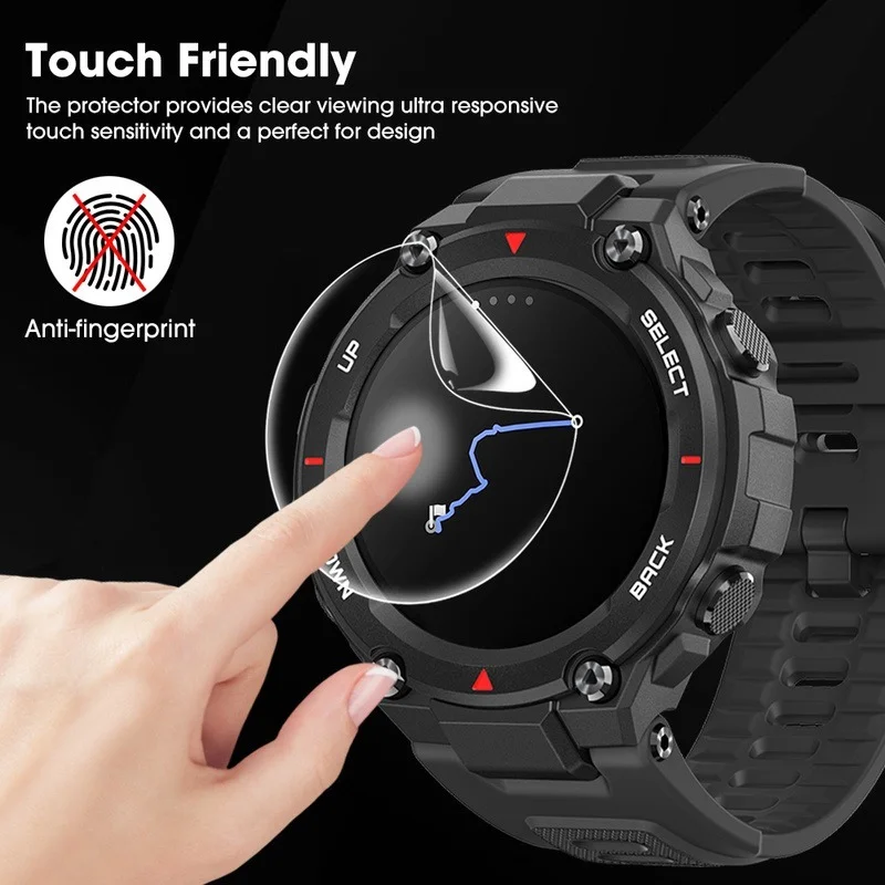 For Huami Amazfit T-Rex3/T-Rex 2/T-Rex Pro Smart Watch Screen Protector Soft Hydrogel Transparent Shockproof Film Not-Glass