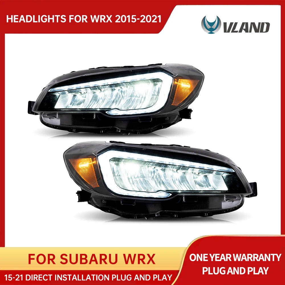 

VLAND FOR FOR SUBARU WRX HEADLIGHTS 2015-UP DRL Day Running Light LED Fog Lights Car Accessory Head Lamp