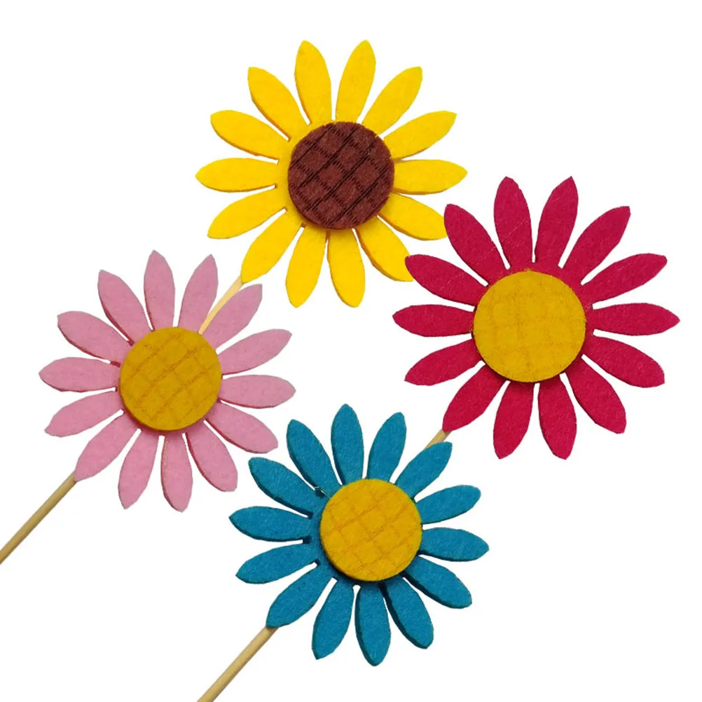 

10 Pcs Cake Insert Decoration Cupcake Sticks Toppers Picks Flower Dessert Table