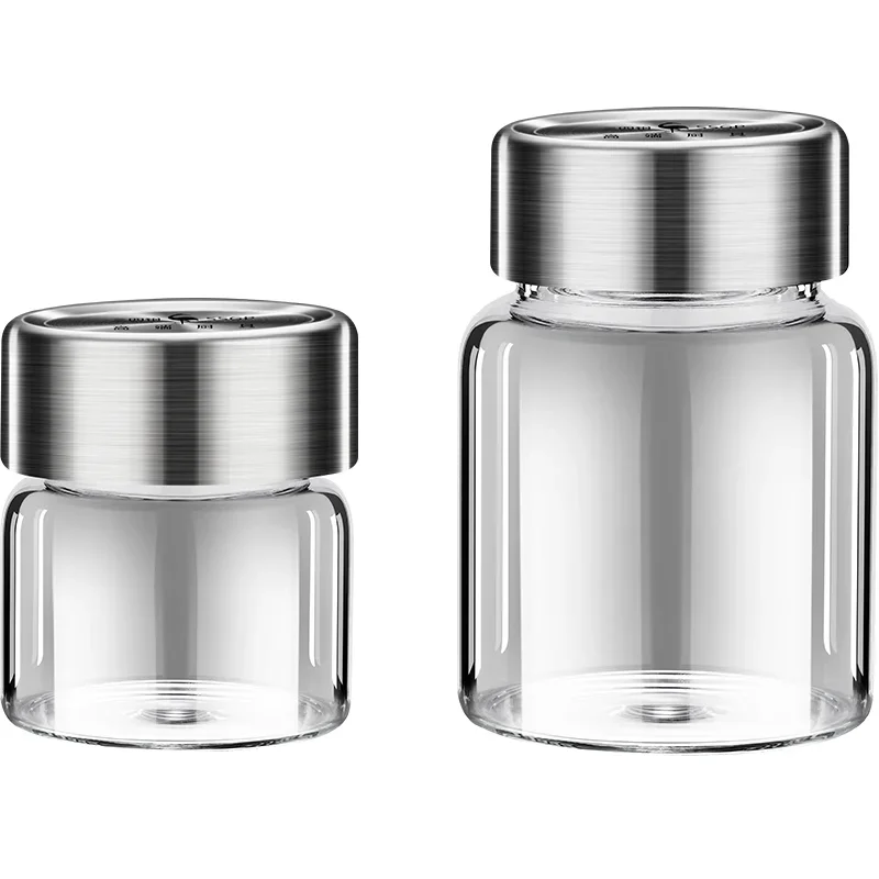 4 Pcs  Certificate High-borosilicate Glass Subpackge Jar Fall Cold and Heat Resistant 100ml 250ml 330ml Concave Lid Bottle