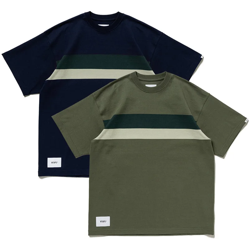 

WTAPS BDY03SS Striped Bump Color Short Sleeve T-shirt Casual loose half sleeve men's cotton Japanese Series tide brand top