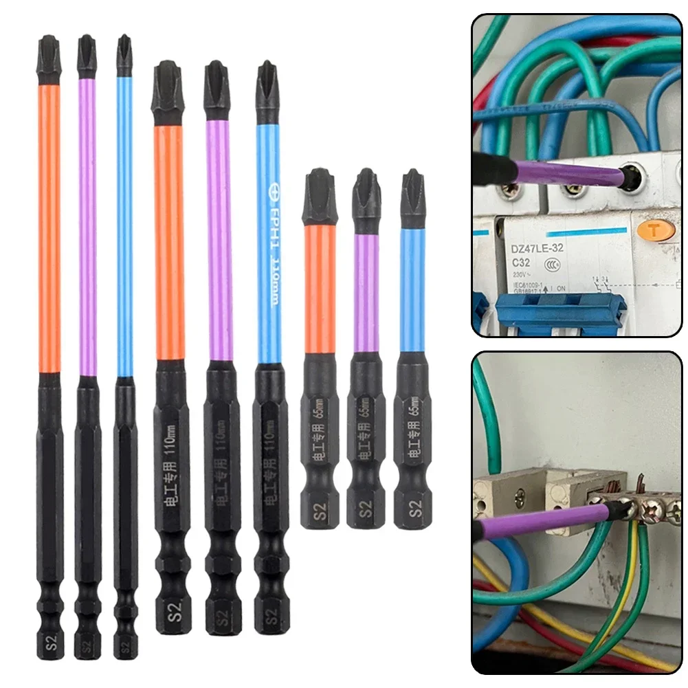 1pc クロスドライバービット磁気バッチヘッドインパクト強力なクロスドライバー FPH1 FPH2 FPH3 ドライバービット 65/110/150 ミリメートル