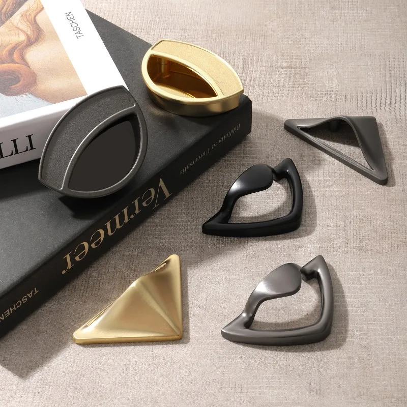 Cabinet Door Handle Simple Wardrobe Drawer Bedside Table Cabinet Handle Gold Black Zinc Alloy Hardware Furniture Small Handle
