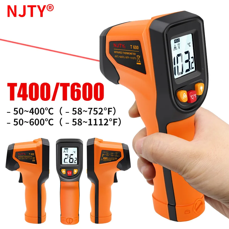 Digital Infrared Thermometer Laser Temperature Meter Non-contact Pyrometer Imager Hygrometer IR Termometro LCD Light Alarm