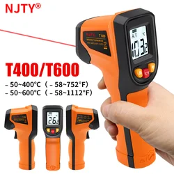 Cyfrowy termometr na podczerwień NJTY T600 -50~600 ℃   Laser Termometro Pyrometer Gun Bezdotykowy laserowy miernik temperatury Narzędzia