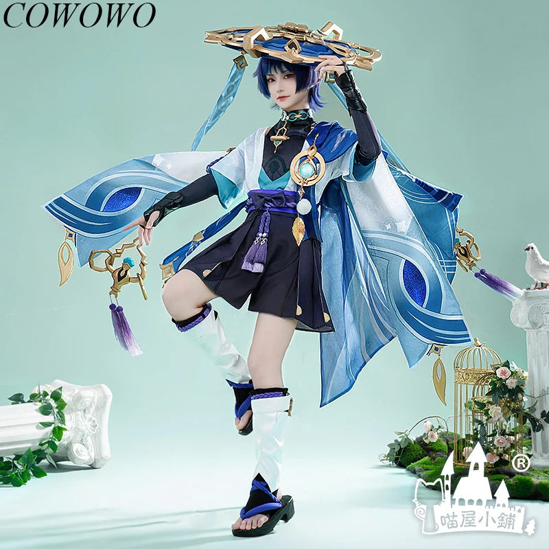 COWOWO Anime! Genshin Impact Wanderer Game Suit Gorgeous Uniform Cosplay Costume Halloween Party Activity Role Play Outfit Men